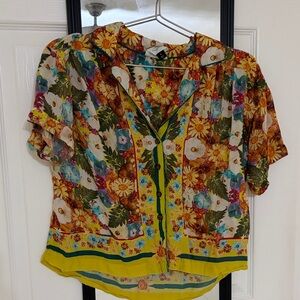Floral Multicolor Blouse size M Moxy Collective Exclusive for Anthropologie